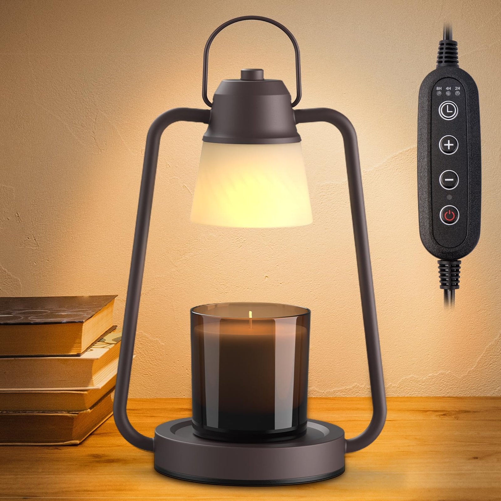 Candle Warmer Lamp with Timer, Dimmer Candle Warmer Scented Candles, Electric Wax Warmer for Jar Candles, Candle Lamp Warmer with 2 Bulbs,Home Decor, Birthday Gifts for Women Men